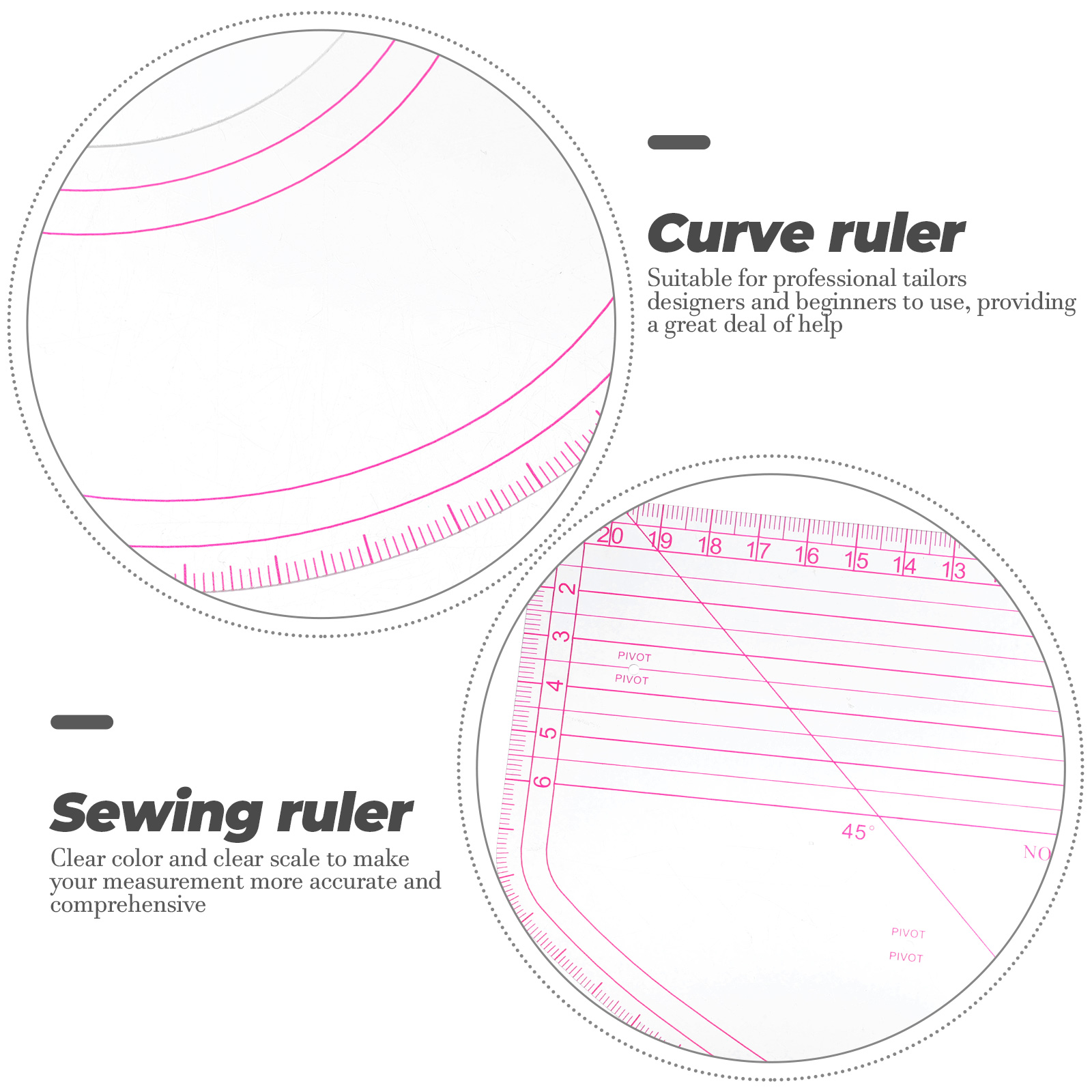 Hot hem ruler for sewing Professional Sewing Ruler Curve Pattern Ruler for  Beginners Tailors Designers